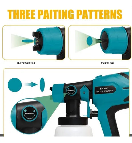Pistola de Pintar Inalámbrica Portátil con Doble Batería