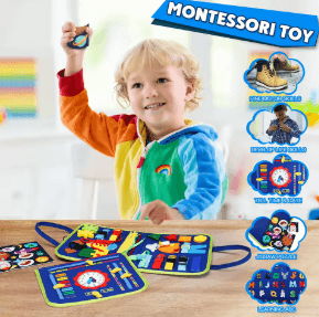 Kit de Aprendizaje Busy Board Montessori: Exploran. Descubren. Crecen. 🌟🔍👶