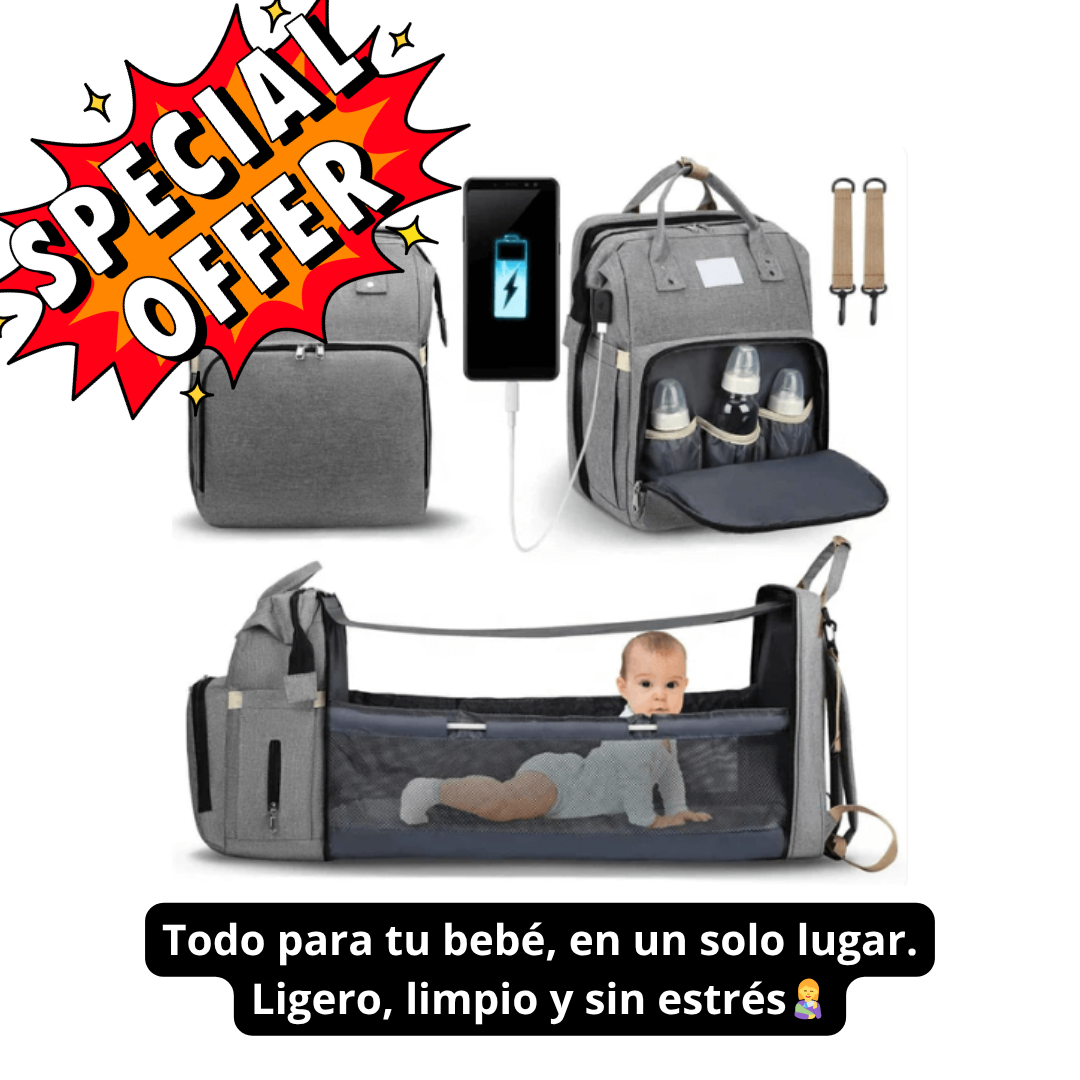 Pañalera Plegable Multifuncional: Tu bebé descansa. Tú disfrutas. 😌👶✨